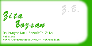 zita bozsan business card